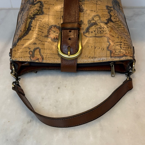 Patricia Nash Bag Purse Handbag Leather Vintage Irving Europe Map Shoulder Bag - Picture 12 of 17